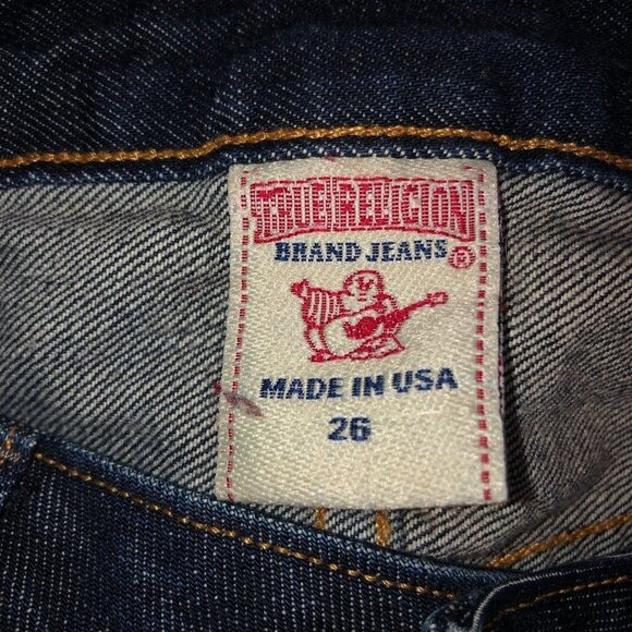 True Religion Avery Womens Size 26 Dark Wash Pockets Straight Leg Denim Jeans - Picture 12 of 15